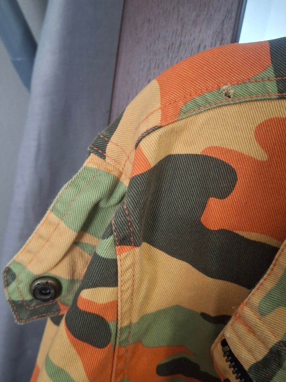 C'est Toi Orange Cropped Camo Cropped Utility Jacket - Women's - Picture 5 of 6